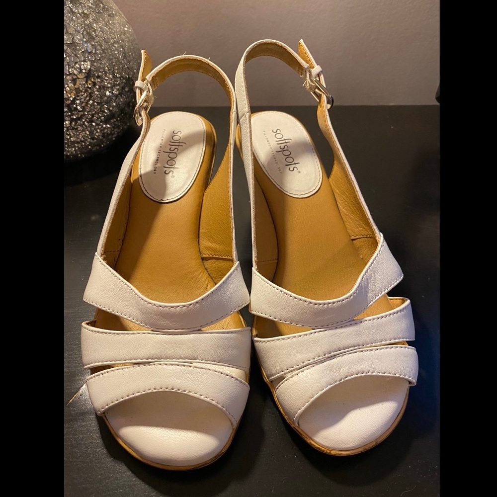 Softspots - Neima White Strap Heels